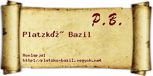 Platzkó Bazil névjegykártya